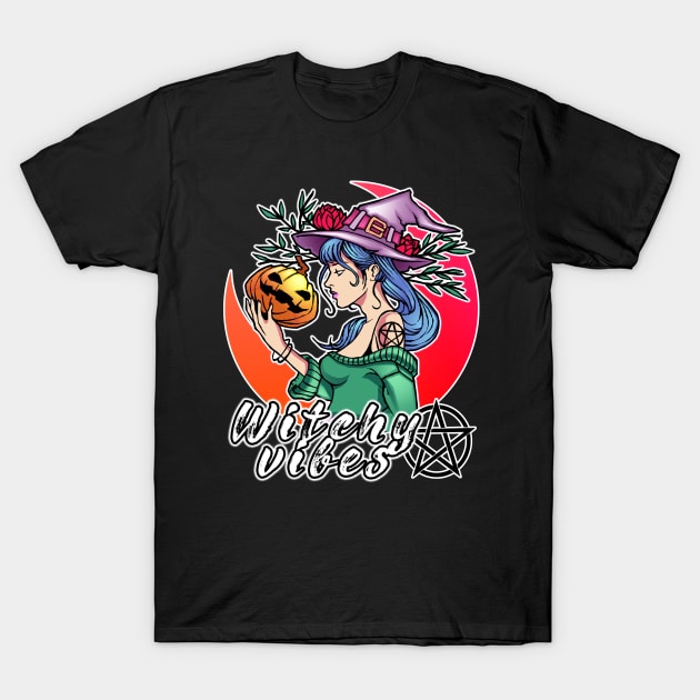 Witchy Vibes Witch Halloween T-Shirt by dnlribeiro88